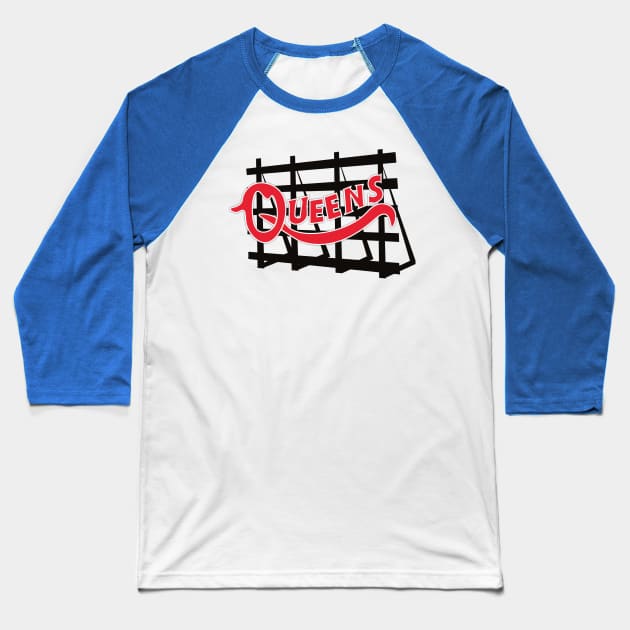 Queens Sign Baseball T-Shirt by MAS Design Co